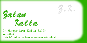zalan kalla business card