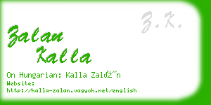 zalan kalla business card